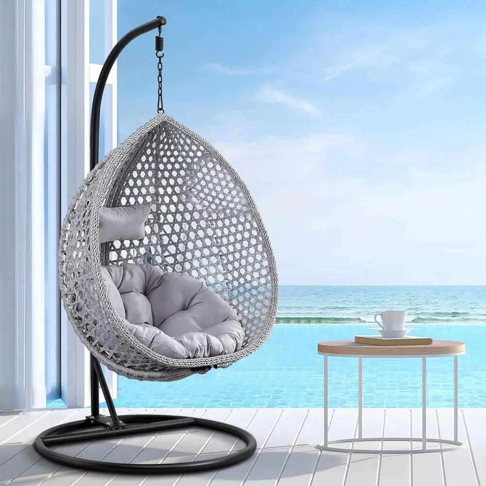 Durable Rattan Wicker Hanging Egg Chair with Cushions for Indoor Outdoor Use, Suitable for Patio, Balcony, or Sunroom, Supports
Durable Rattan Wicker Hanging Egg Chair with Cushions for Indoor Outdoor Use, Suitable for Patio, Balcony, or Sunroom, Supports