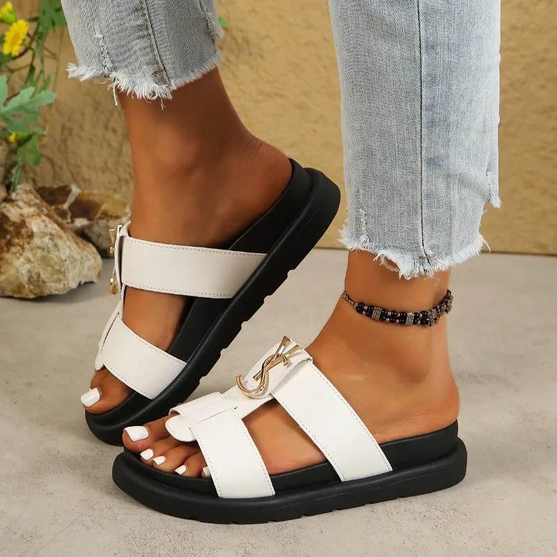 2026 New Hollow Out Solid Thick Soled Women's Slippers Fashion Metal Decor Comfort Casual Non Slip Women Shoes Босоножки Женские
2026 New Hollow Out Solid Thick Soled Women's Slippers Fashion Metal Decor Comfort Casual Non Slip Women Shoes Босоножки Женские