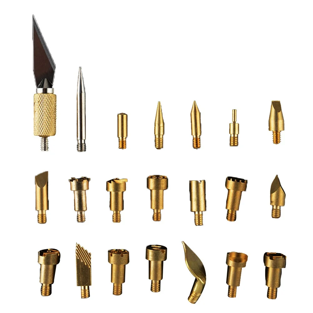 22PCS Copper Soldering Iron Tip for Handmade Woodworking Sealing Single Line Decorate Pyrography DIY Tools Kit
22PCS Copper Soldering Iron Tip for Handmade Woodworking Sealing Single Line Decorate Pyrography DIY Tools Kit