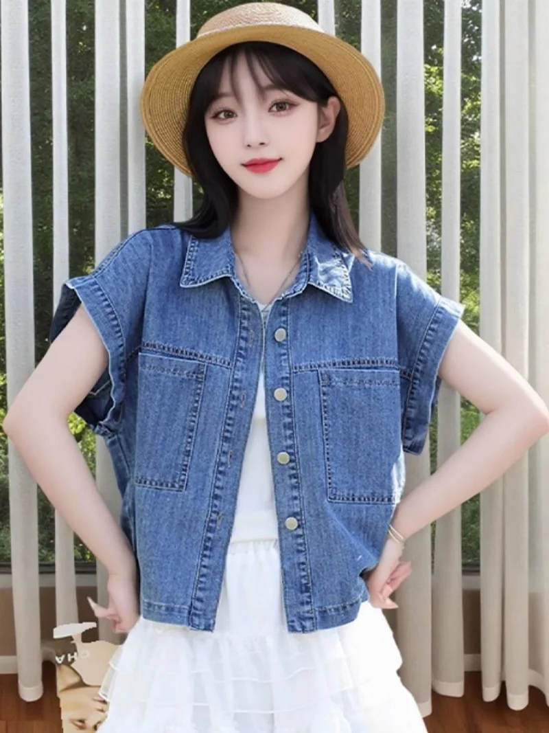 Retro Denim Shirt Short Jacket Women's Summer 2025 New Korean Loose Casual Jeans Coat Student Top w105
Retro Denim Shirt Short Jacket Women's Summer 2025 New Korean Loose Casual Jeans Coat Student Top w105