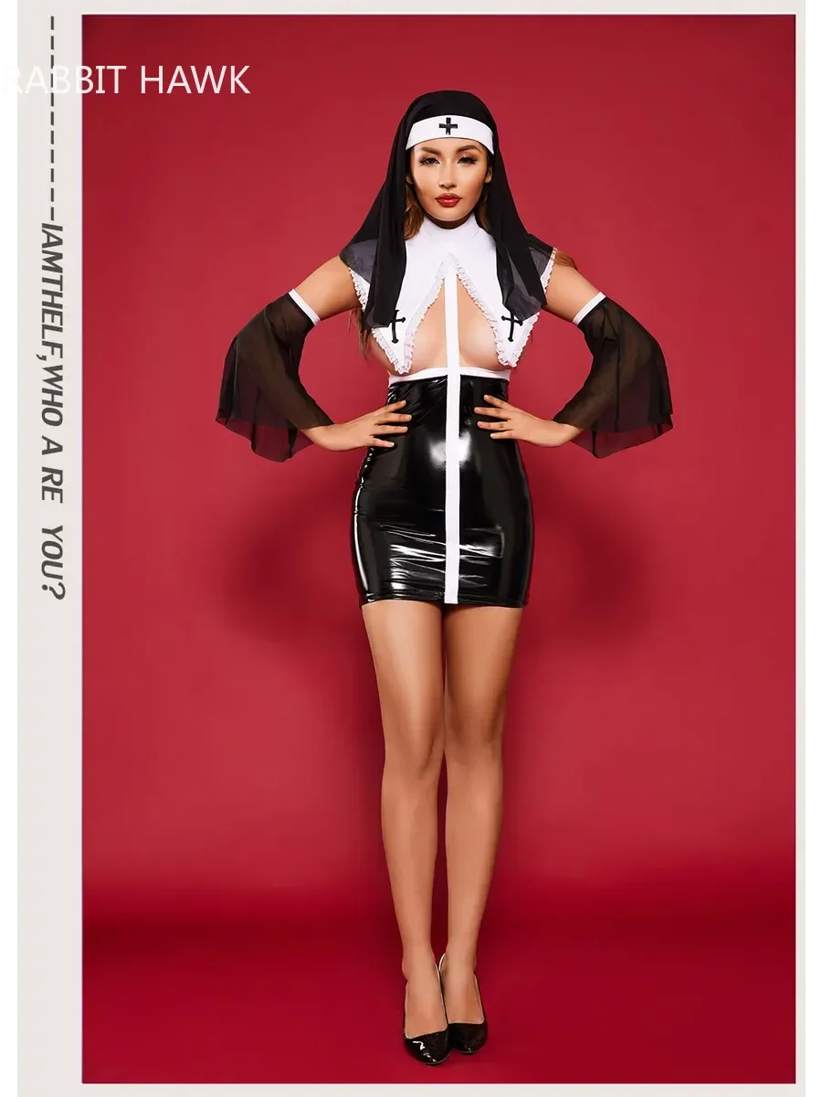 Halloween Costumes Anime Holy Nun Cosplay Costume Tight Leather Dress Uniform Women Naughty Lingerie Sexy Seduction Teacher
Halloween Costumes Anime Holy Nun Cosplay Costume Tight Leather Dress Uniform Women Naughty Lingerie Sexy Seduction Teacher