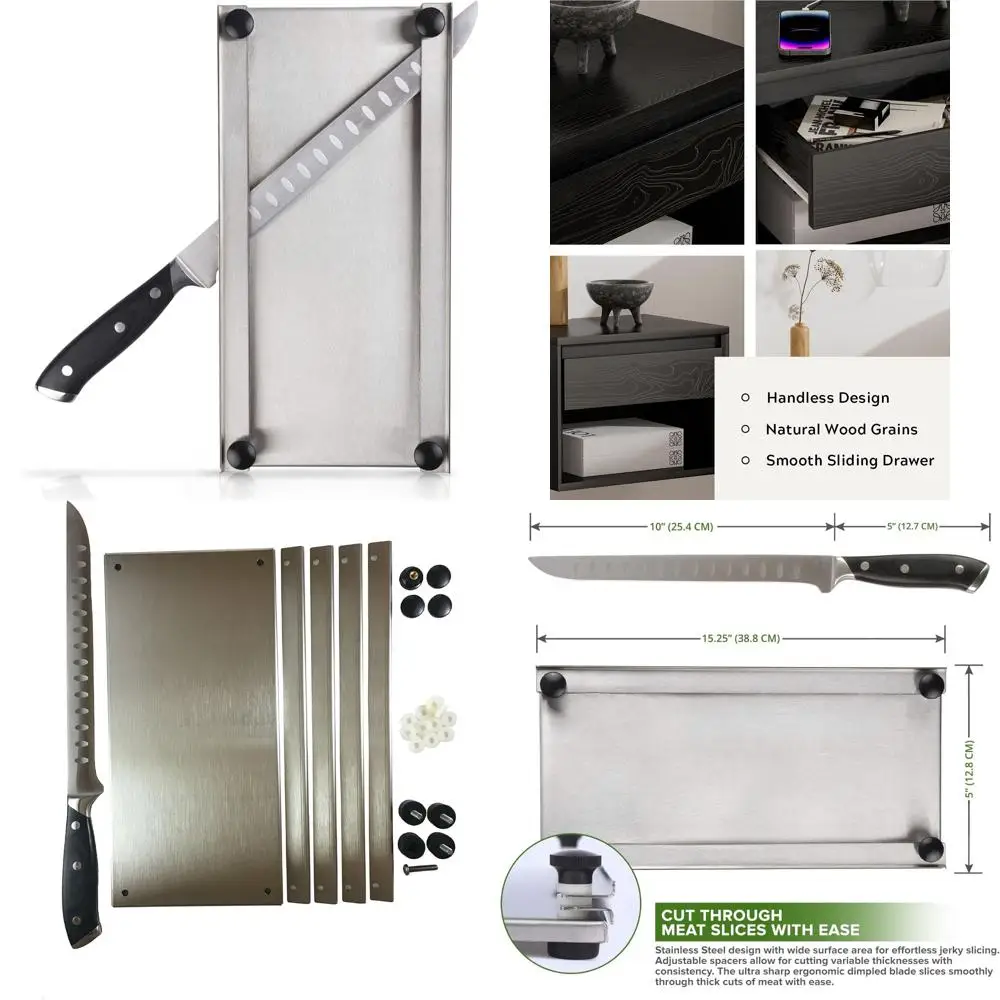 10-дюймовая профессиональная мясорубка и вяленая машина из нержавеющей стали с ножом для резьбы для прецизионной нарезки и разделочной доски
10-дюймовая профессиональная мясорубка и вяленая машина из нержавеющей стали с ножом для резьбы для прецизионной нарезки и разделочной доски