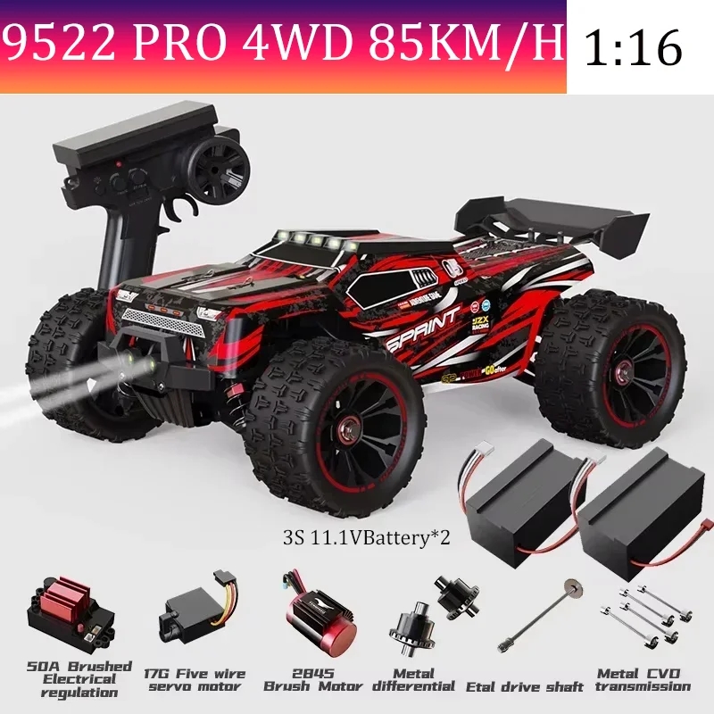 SCY9522PRO Super Brushless Motor Remote Control Car 85 km/h or 50 km/h High-Speed 4WD 1:16 Scale Model Racing Car Boy Toy Gift
SCY9522PRO Super Brushless Motor Remote Control Car 85 km/h or 50 km/h High-Speed 4WD 1:16 Scale Model Racing Car Boy Toy Gift
