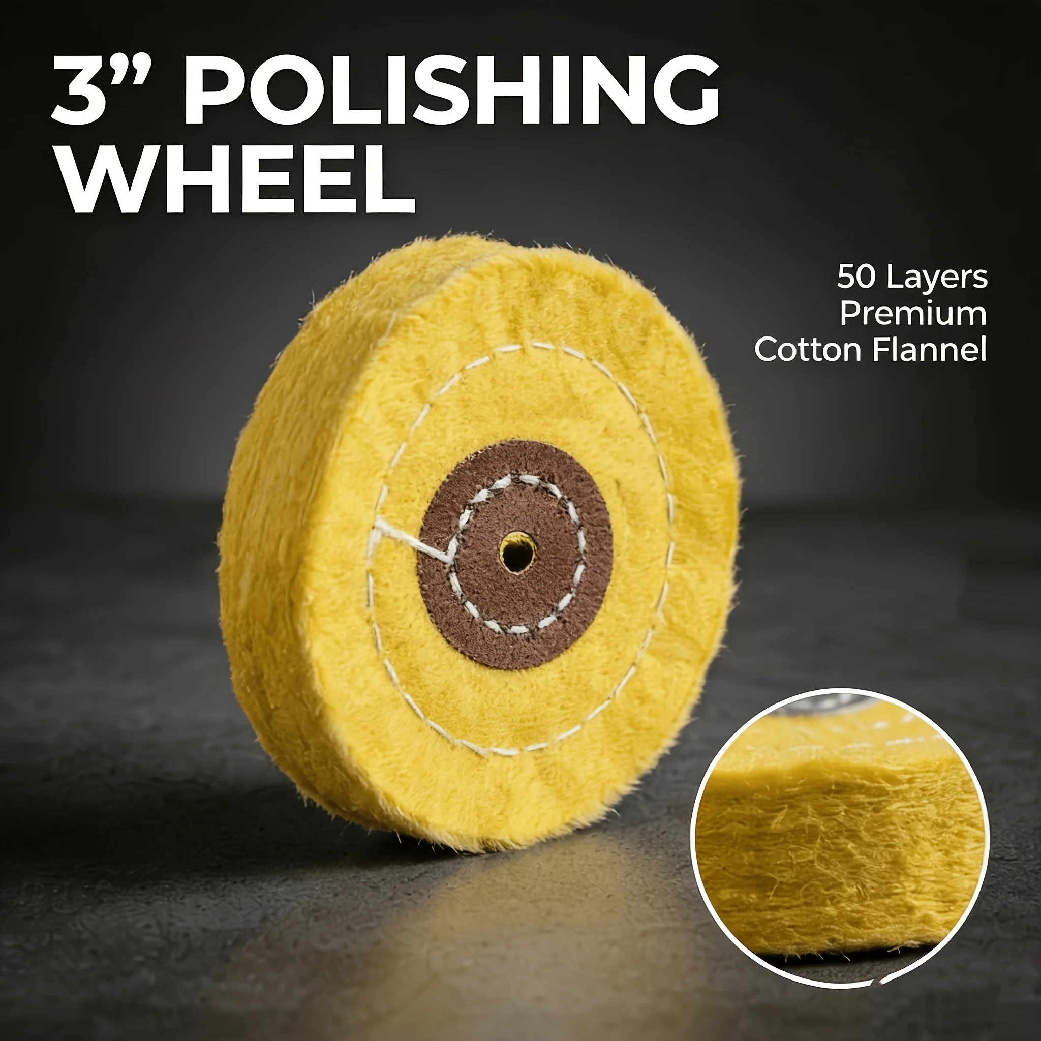 3 Inch Thick Yellow Buffing Wheel 50 Layers Cloth Polishing Pad For Bench Grinder Metal Jewelry Surface Polishing
3 Inch Thick Yellow Buffing Wheel 50 Layers Cloth Polishing Pad For Bench Grinder Metal Jewelry Surface Polishing