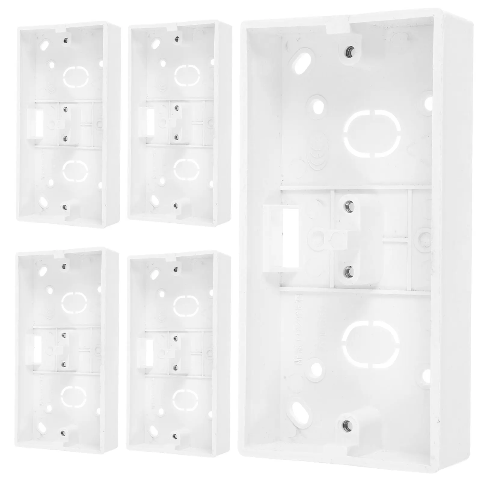 5Pcs Wall Socket Electrical Junction Boxes PVC Surface Mount Outlet Box Switch Socket Panel for Home Office Kitchen
5Pcs Wall Socket Electrical Junction Boxes PVC Surface Mount Outlet Box Switch Socket Panel for Home Office Kitchen