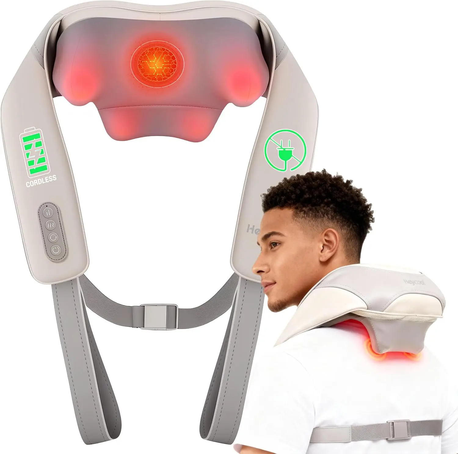 Cordless Neck and Shoulder Massager with Graphene Heating, Shiatsu Pillow for Back Pain Relief
Cordless Neck and Shoulder Massager with Graphene Heating, Shiatsu Pillow for Back Pain Relief