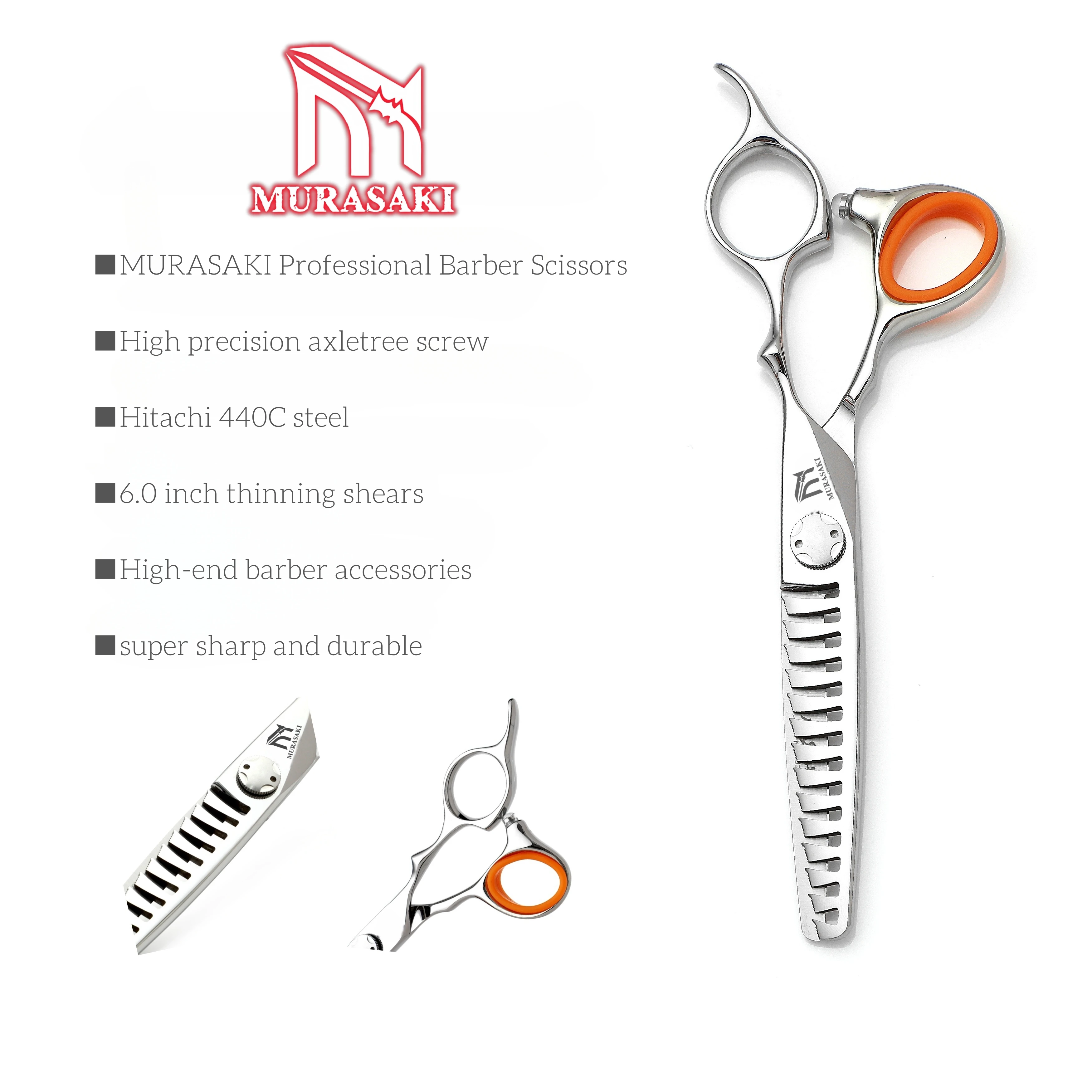 MURASAKI Professional hiar thinning shears,6-6.8 inch Hitachi 440C steel hairdressing scissors,Salon High-end hair cutting tools
MURASAKI Professional hiar thinning shears,6-6.8 inch Hitachi 440C steel hairdressing scissors,Salon High-end hair cutting tools