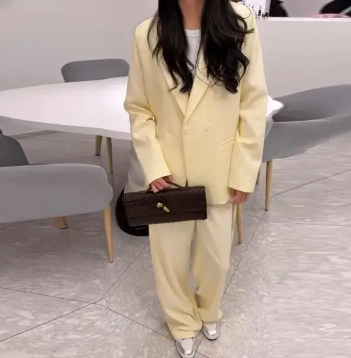 Women's Lace Up Long Sleeve Waist Cinched Blazer & Wide Leg Pants Set Temperament New Work Outfits Female Elegant Trousers Sets
Women's Lace Up Long Sleeve Waist Cinched Blazer & Wide Leg Pants Set Temperament New Work Outfits Female Elegant Trousers Sets