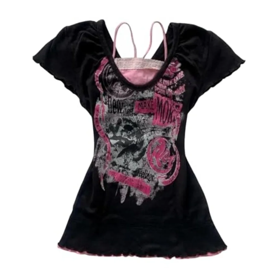 Cutecore Harajuku Y2k Baby Tee Cute Kawaii Emo Grunge Shirt Women Vintage Graphic Tees Short Sleeve Alt Tops 2000s
Cutecore Harajuku Y2k Baby Tee Cute Kawaii Emo Grunge Shirt Women Vintage Graphic Tees Short Sleeve Alt Tops 2000s