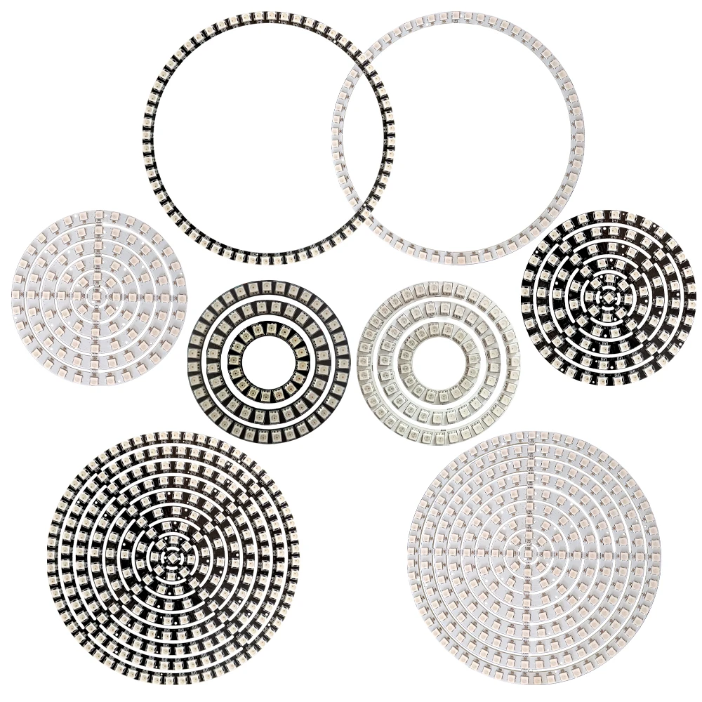 SK6813/WS2815 DC 12V LED Ring Light Color 3Pins Individual Pixels Round Module 5050 RGB Built-in IC Black White PCB
SK6813/WS2815 DC 12V LED Ring Light Color 3Pins Individual Pixels Round Module 5050 RGB Built-in IC Black White PCB