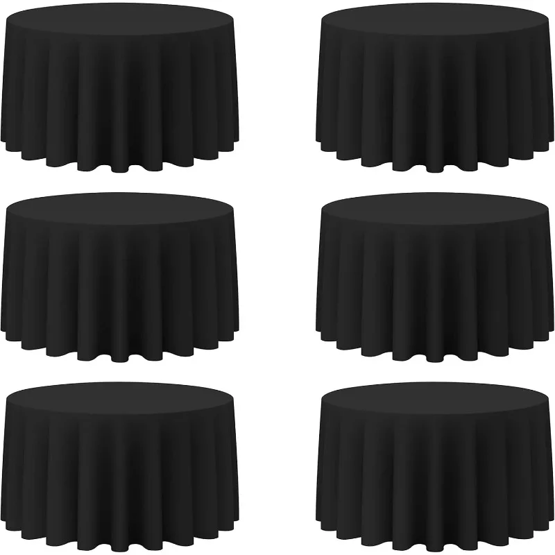 6 Pack Black Round Tablecloths 120 Inch - Circle Bulk Linen Polyester Fabric Washable Table Cloth Cover
6 Pack Black Round Tablecloths 120 Inch - Circle Bulk Linen Polyester Fabric Washable Table Cloth Cover
