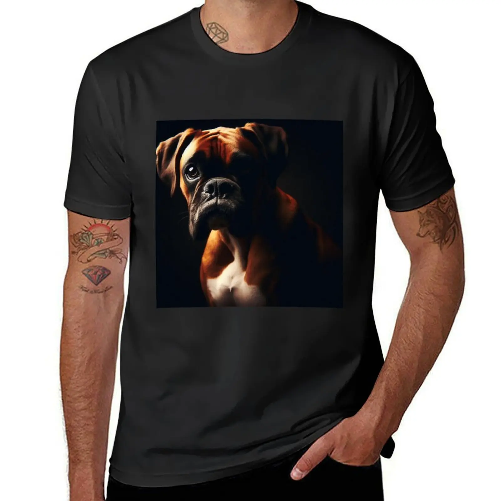 Мужская футболка-Боксер с рисунком собаки, большие размеры
Мужская футболка-Боксер с рисунком собаки, большие размеры