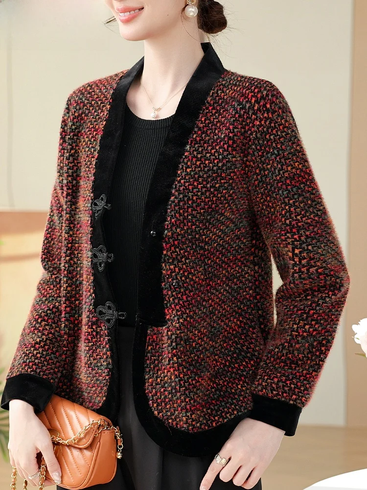 Sli Middle-Aged Mom Coat New Chinese Sle Spring Faion Open Cardigan ort Length V-Ne Single Button Women's Top
Sli Middle-Aged Mom Coat New Chinese Sle Spring Faion Open Cardigan ort Length V-Ne Single Button Women's Top