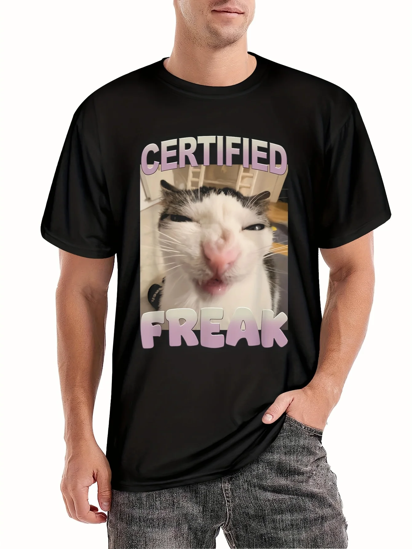 Certified Funny Cat Meme Funny Pet Humorous T-shirt for Men Men's Graphic Humorous T-shirt Short Sleeved Novel T-shirt Classic
Certified Funny Cat Meme Funny Pet Humorous T-shirt for Men Men's Graphic Humorous T-shirt Short Sleeved Novel T-shirt Classic