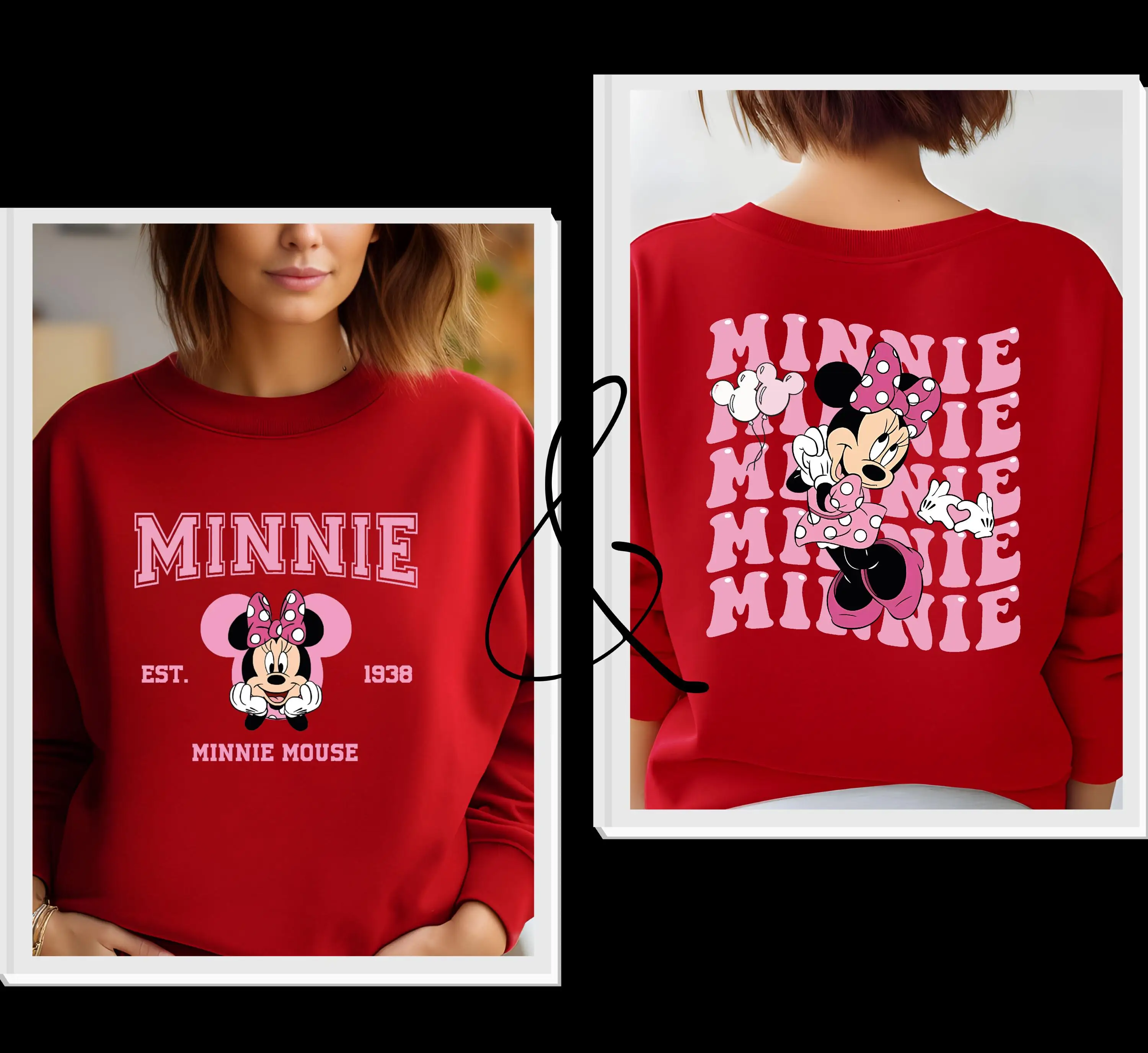 Женский пуловер с Минни Маус Диснея, модный свитер унисекс большого размера с круглым вырезом, осенне-зимний флисовый повседневный свитер 
Женский пуловер с Минни Маус Диснея, модный свитер унисекс большого размера с круглым вырезом, осенне-зимний флисовый повседневный свитер