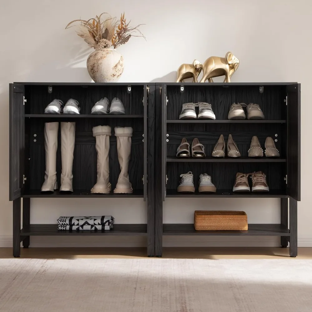 Shoe Storage Cabinet for Entryway - 5 Tier Rattan Entry Shoe Organizer Cabinet with Shelves & Doors, 2 Pieces Farmhouse
Shoe Storage Cabinet for Entryway - 5 Tier Rattan Entry Shoe Organizer Cabinet with Shelves & Doors, 2 Pieces Farmhouse