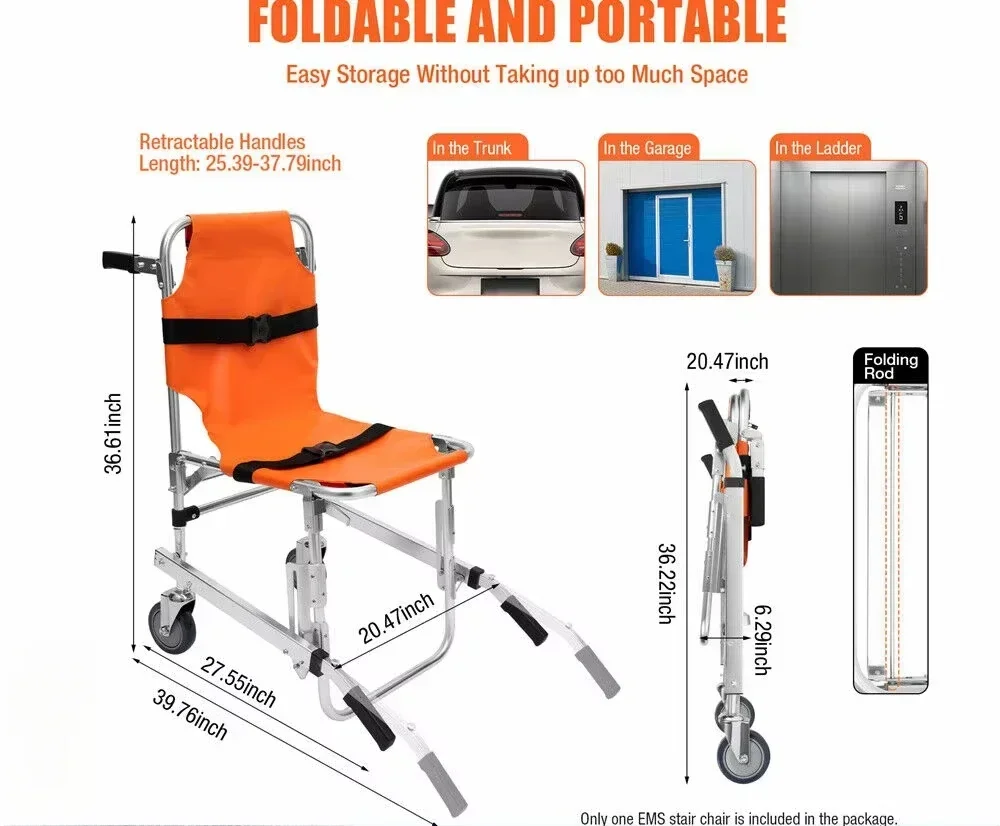 Portable Stair Chair 2 Restraining Straps Safety PVC Cushion Easy Clean 17.19LBS Lightweight for Emergency Rescue
Portable Stair Chair 2 Restraining Straps Safety PVC Cushion Easy Clean 17.19LBS Lightweight for Emergency Rescue