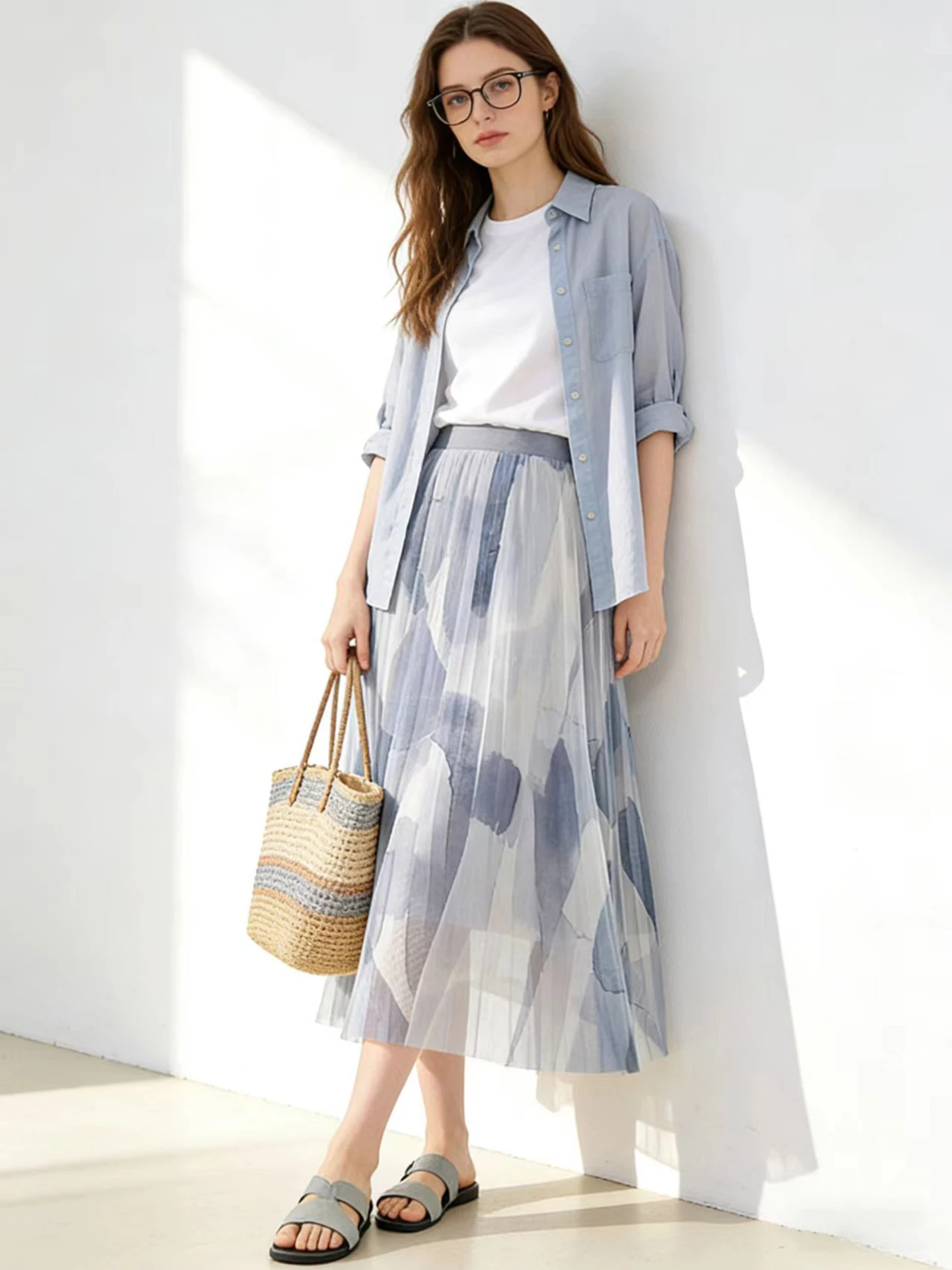 HUAAPPUW Grey Water-Media Print High-Waist Midi Skirt Women's Spring 2026 New Style Drapey Pleated Long Skirt Breathable
HUAAPPUW Grey Water-Media Print High-Waist Midi Skirt Women's Spring 2026 New Style Drapey Pleated Long Skirt Breathable