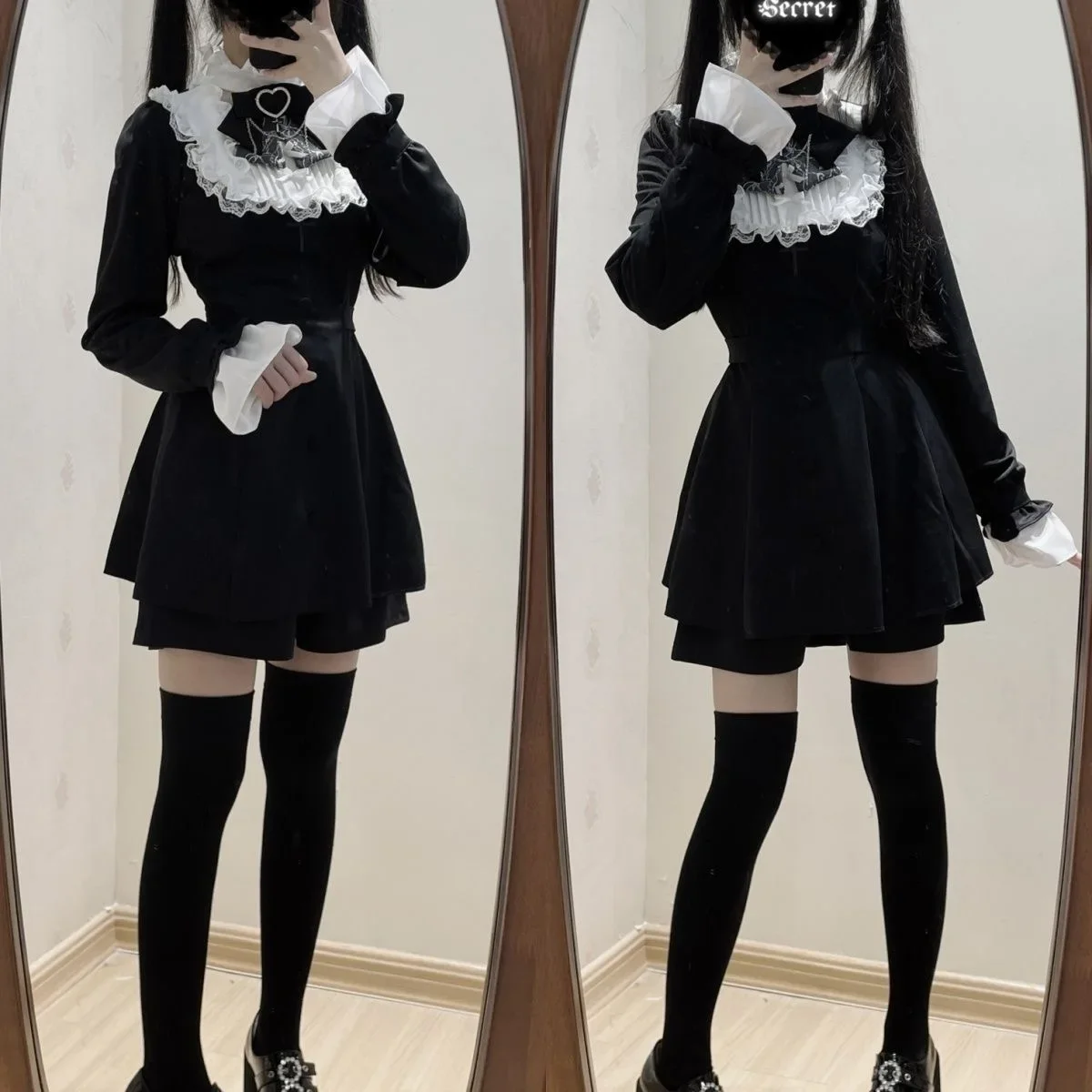 Mines Series Lace Bowknot Embroidered Accept Waist Splicing Plus Size Long-sleeved Shirt Shorts Two-piece Japanese Women Suits
Mines Series Lace Bowknot Embroidered Accept Waist Splicing Plus Size Long-sleeved Shirt Shorts Two-piece Japanese Women Suits