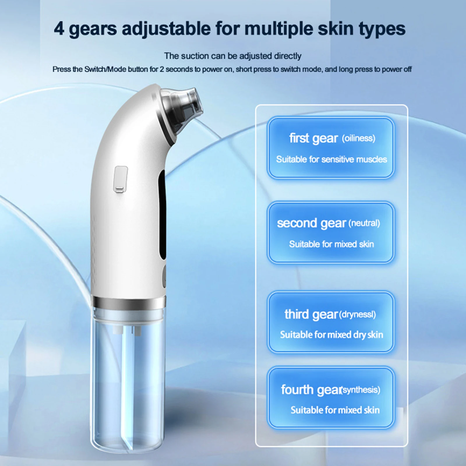 Blackhead Remover Tools with Water Chamber Pore Extractor & Facial Kit 6 Suction Heads & 4 Adjustment Modes for Men and Women
Blackhead Remover Tools with Water Chamber Pore Extractor & Facial Kit 6 Suction Heads & 4 Adjustment Modes for Men and Women