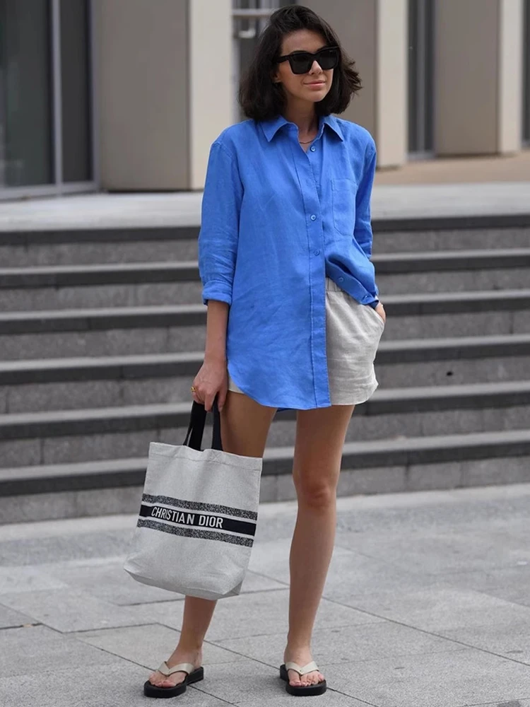 Elegant Cotton Linen Shirt Women's Fashionable Loose Long Sleeve Mid-Length Shirt Spring Summer New Style Straight Cut Button...
Elegant Cotton Linen Shirt Women's Fashionable Loose Long Sleeve Mid-Length Shirt Spring Summer New Style Straight Cut Button...