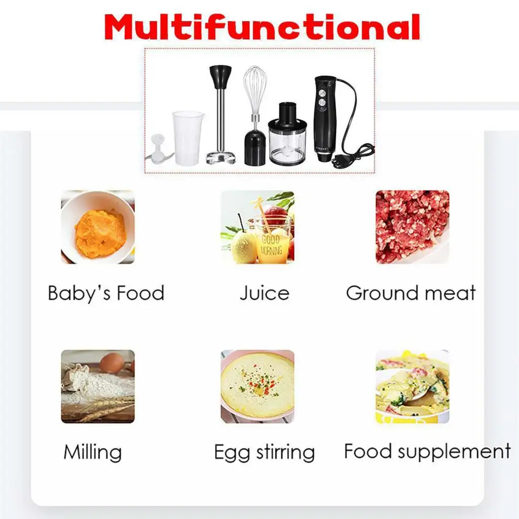Electric Hand Mixer Whisk Meat Grinder Egg Smoothie Paste Blender Eggbeater Kitchen Appliance 500W for Smoothies Soups Sauces
Electric Hand Mixer Whisk Meat Grinder Egg Smoothie Paste Blender Eggbeater Kitchen Appliance 500W for Smoothies Soups Sauces
