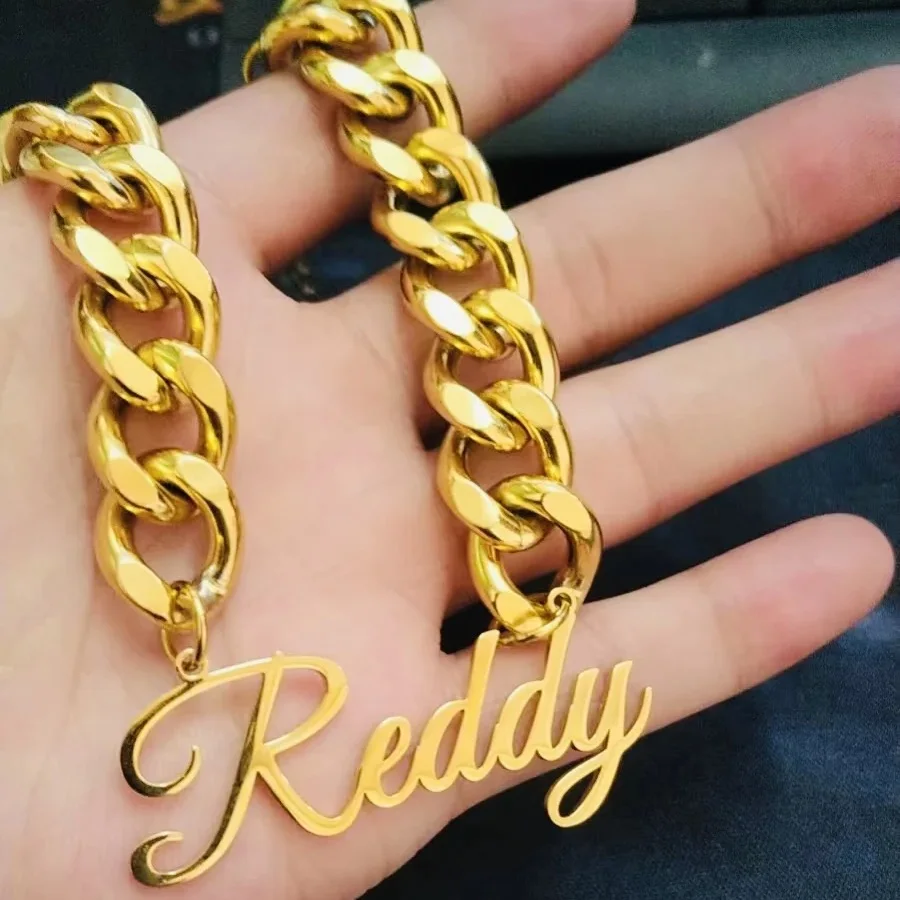 Customized Name Bracelet for Women Stainless Steel Thick Cuban Chain Personalized Nameplate Bangle Punk Style Rock Jewelry
Customized Name Bracelet for Women Stainless Steel Thick Cuban Chain Personalized Nameplate Bangle Punk Style Rock Jewelry