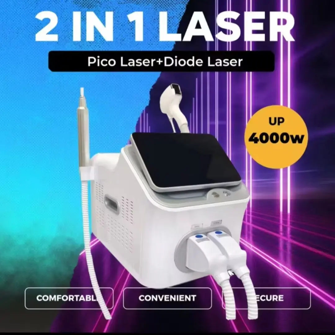 Diode Laser and Picosecond Laser 2 in 1 808 Diode Laser Hair Removal Tattoo Removal Machine with 4 Wavelength 755 808 940 1064nm
Diode Laser and Picosecond Laser 2 in 1 808 Diode Laser Hair Removal Tattoo Removal Machine with 4 Wavelength 755 808 940 1064nm