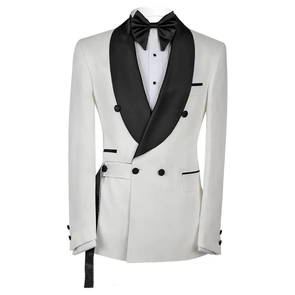 Formal Men Suits White Double Breasted Black Shawl Lapel 2 Piece Jacket Pants Sets Elegant Wedding Male Clothing Formal Blazer
Formal Men Suits White Double Breasted Black Shawl Lapel 2 Piece Jacket Pants Sets Elegant Wedding Male Clothing Formal Blazer