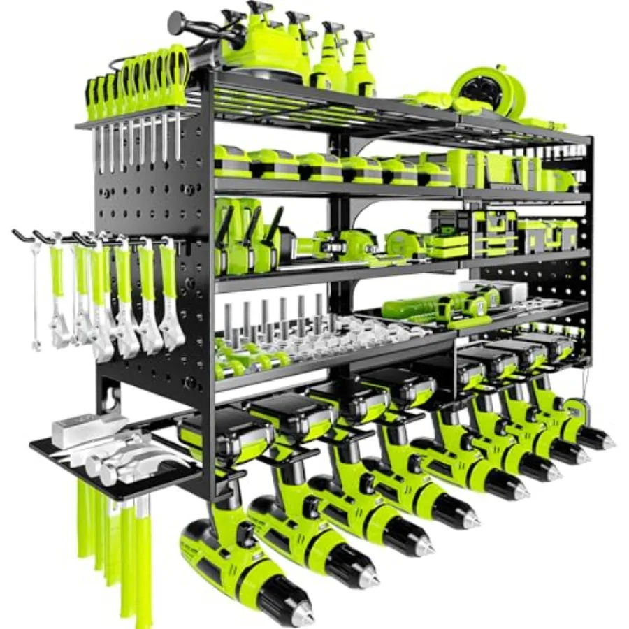 5 Layers Power Tool Organizer Wall Mount Metal Cordless Tool Hanger Storage Rack Holder with 8 Drill Holders Heavy Duty Garage
5 Layers Power Tool Organizer Wall Mount Metal Cordless Tool Hanger Storage Rack Holder with 8 Drill Holders Heavy Duty Garage