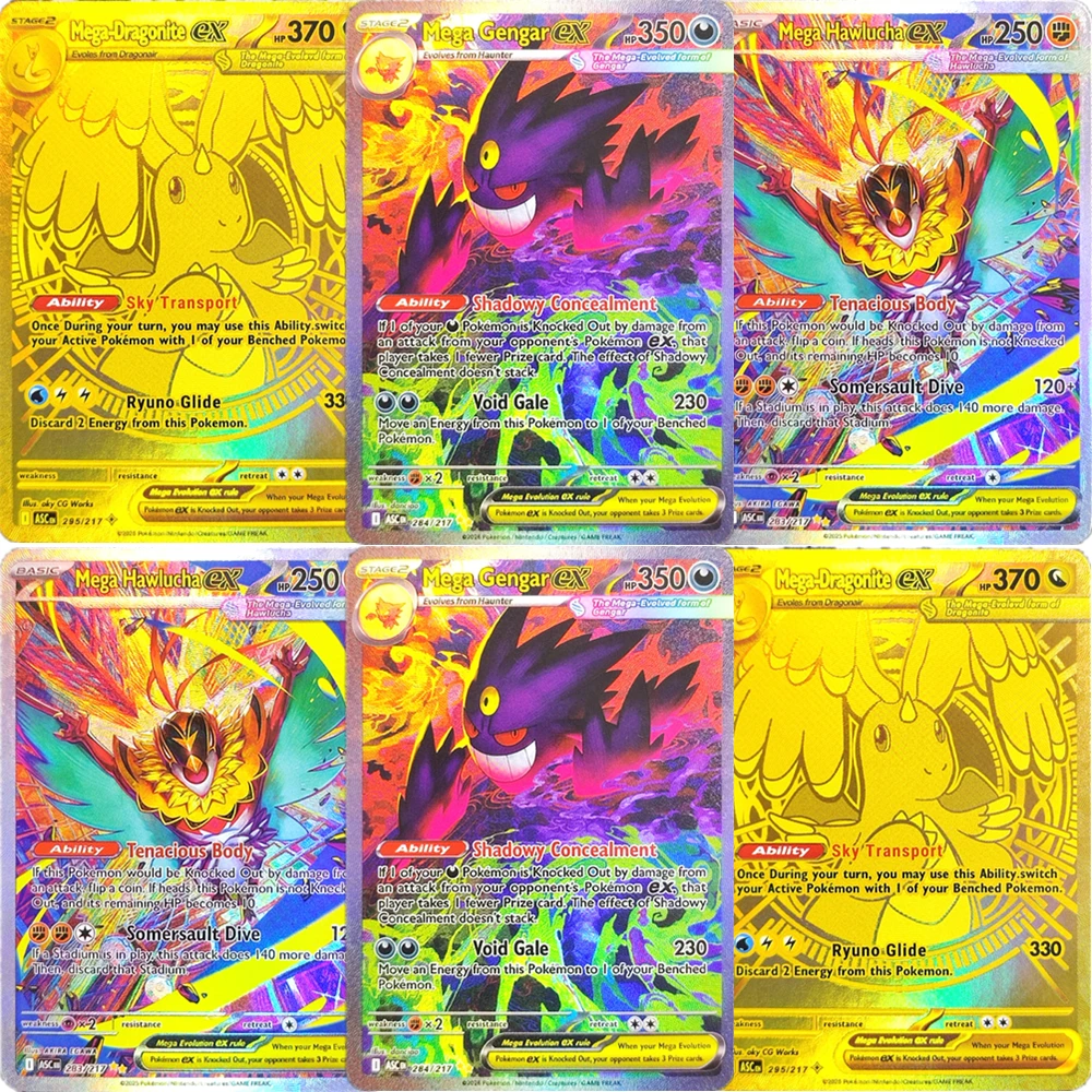 Английские коллекционные карты Pokemon PTCG Mega Dragonite Gengar Hawlucha EX, самодельная одиночная карта, классическая игра, аниме-карты, подарочные игрушки
Английские коллекционные карты Pokemon PTCG Mega Dragonite Gengar Hawlucha EX, самодельная одиночная карта, классическая игра, аниме-карты, подарочные игрушки