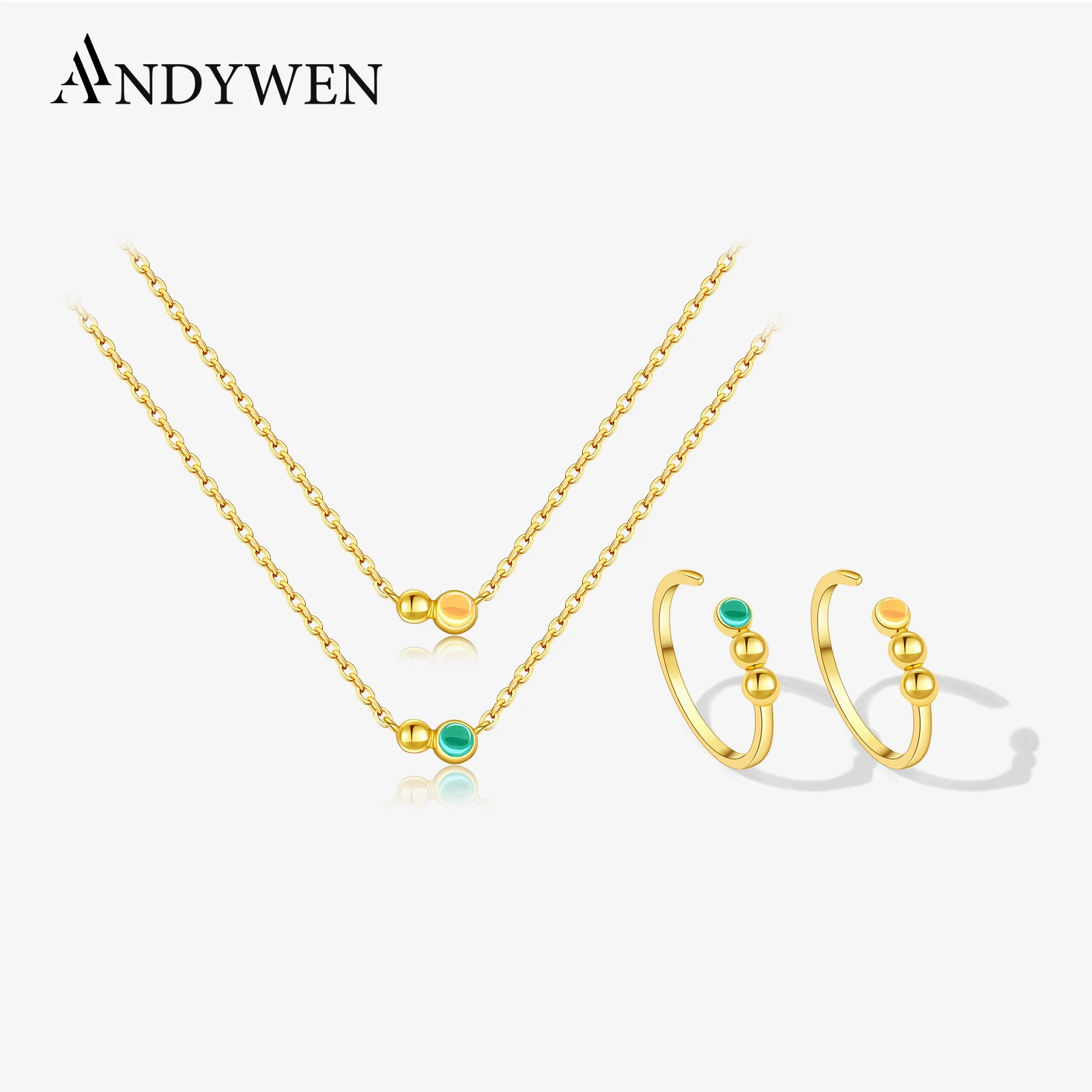 ANDYWEN 925 Sterling Silver Round Beads Orange Green Zircon Long Chain Necklace Ring Jewelry Set 2025 Luxury Fine Gift
ANDYWEN 925 Sterling Silver Round Beads Orange Green Zircon Long Chain Necklace Ring Jewelry Set 2025 Luxury Fine Gift
