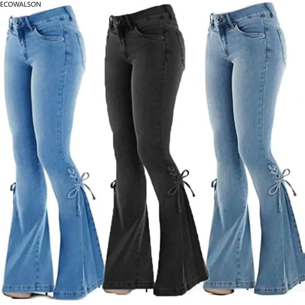 Mid Waisted Stretch Flare Jeans Women Denim Pants Wide Leg Butt-lifted Casual Korean Style Skinny Bell Bottom Pocket Trousers30
Mid Waisted Stretch Flare Jeans Women Denim Pants Wide Leg Butt-lifted Casual Korean Style Skinny Bell Bottom Pocket Trousers30