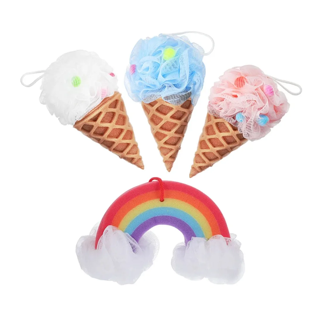 1pc Ice Cream Body Scrubber Mesh Foaming Sponge Rainbow Bath Shower Sponge Puffs Exfoliating Scrubber Bathing Cleaning Tool
1pc Ice Cream Body Scrubber Mesh Foaming Sponge Rainbow Bath Shower Sponge Puffs Exfoliating Scrubber Bathing Cleaning Tool