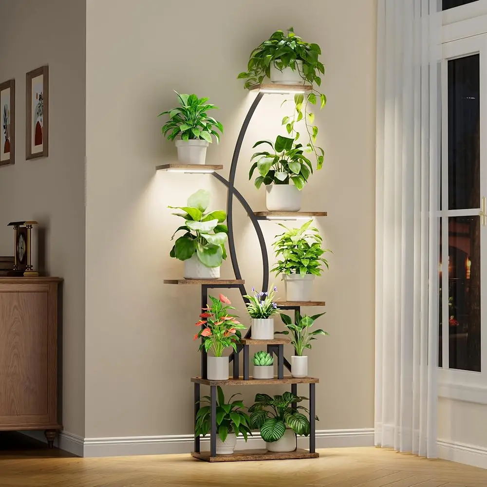 Plant Stand Indoor With Grow Light, 8 Tiered Tall Plant Shelf For Indoor Plants Multiple, 65"" Large Corner Shelves Metal
Plant Stand Indoor With Grow Light, 8 Tiered Tall Plant Shelf For Indoor Plants Multiple, 65"" Large Corner Shelves Metal