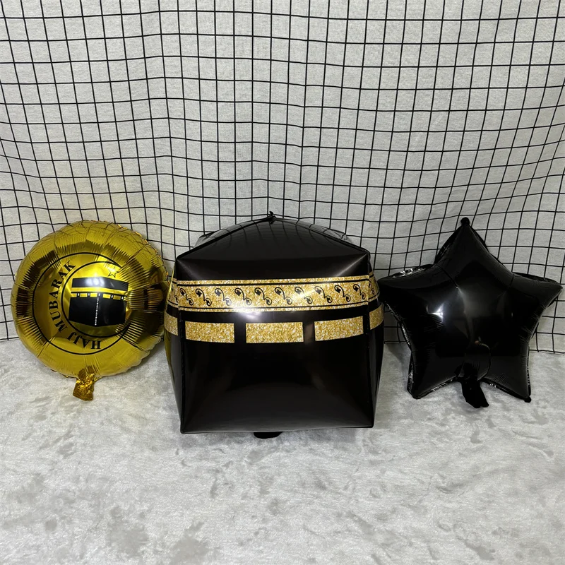1Bag Hajj Mubarak Black Gold Balloons Kit with 4D Kaaba Star Round Foil Balloons for Islamic Muslim Ramadan Eid Party Supplies
1Bag Hajj Mubarak Black Gold Balloons Kit with 4D Kaaba Star Round Foil Balloons for Islamic Muslim Ramadan Eid Party Supplies
