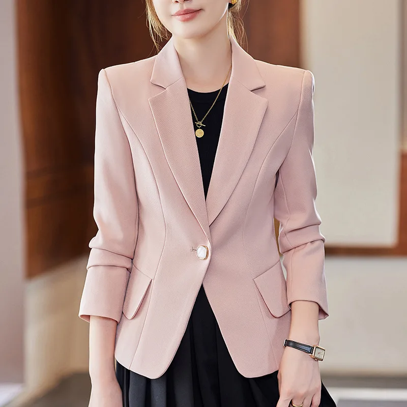 Fashion Pink Women Blazer Ladies Female Slim Formal Jacket Coat Long Sleeve Single Button Elegant Ladies Small Suit Jacket Tops
Fashion Pink Women Blazer Ladies Female Slim Formal Jacket Coat Long Sleeve Single Button Elegant Ladies Small Suit Jacket Tops