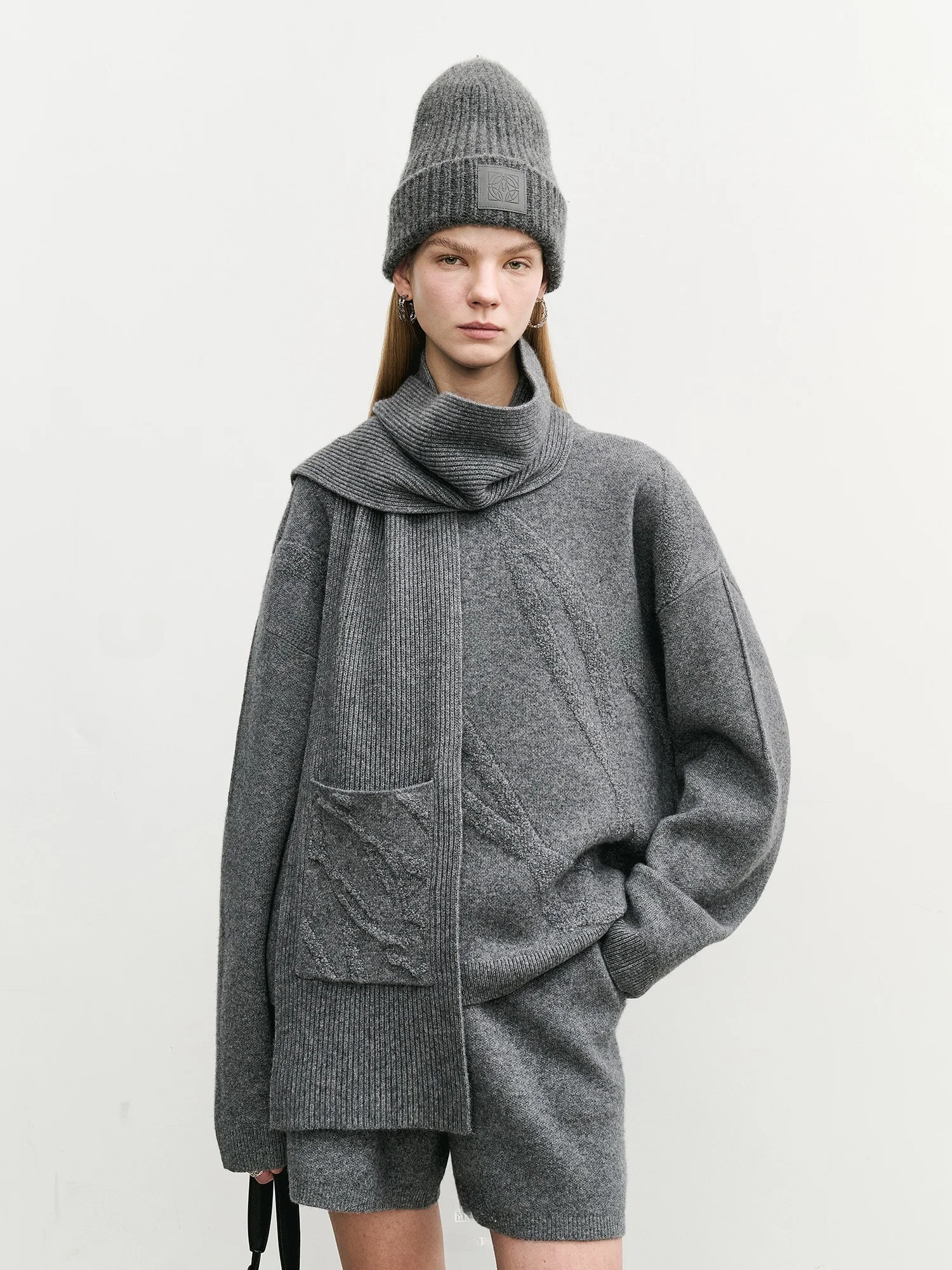 Классический вязаный шерстяной свитер Camere, шарф, комплект из 3D-вышивки, женская одежда для поездок на работу, Long Sve
Классический вязаный шерстяной свитер Camere, шарф, комплект из 3D-вышивки, женская одежда для поездок на работу, Long Sve