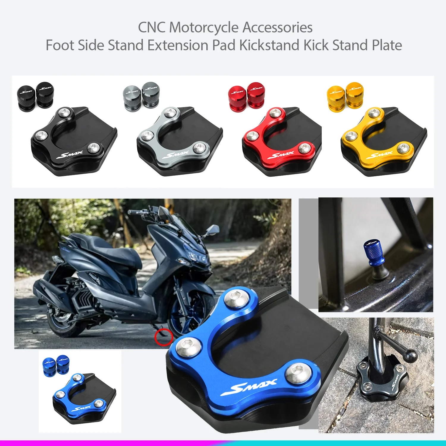 For Yamaha SMAX155 SMAX 155 CYGNUS GTR RAY125 BWS Motorcycles Accessories Foot Side Stand Enlarger Plate Pad Kickstand Extension
For Yamaha SMAX155 SMAX 155 CYGNUS GTR RAY125 BWS Motorcycles Accessories Foot Side Stand Enlarger Plate Pad Kickstand Extension