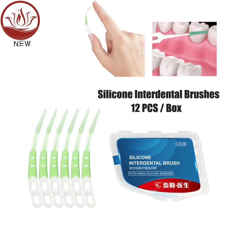 12Pcs/Box Silicone Interdental Brushes Toothpicks Brushes Between Teeth Silicone Toothpicks With Thread Oral Cleaning Tools
12Pcs/Box Silicone Interdental Brushes Toothpicks Brushes Between Teeth Silicone Toothpicks With Thread Oral Cleaning Tools