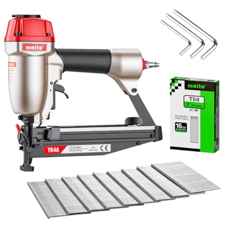 Pneumatic 16-gauge finish nailer for baseboard cabinetry and trim; steel construction; black finish; quick jam release; accepts
Pneumatic 16-gauge finish nailer for baseboard cabinetry and trim; steel construction; black finish; quick jam release; accepts
