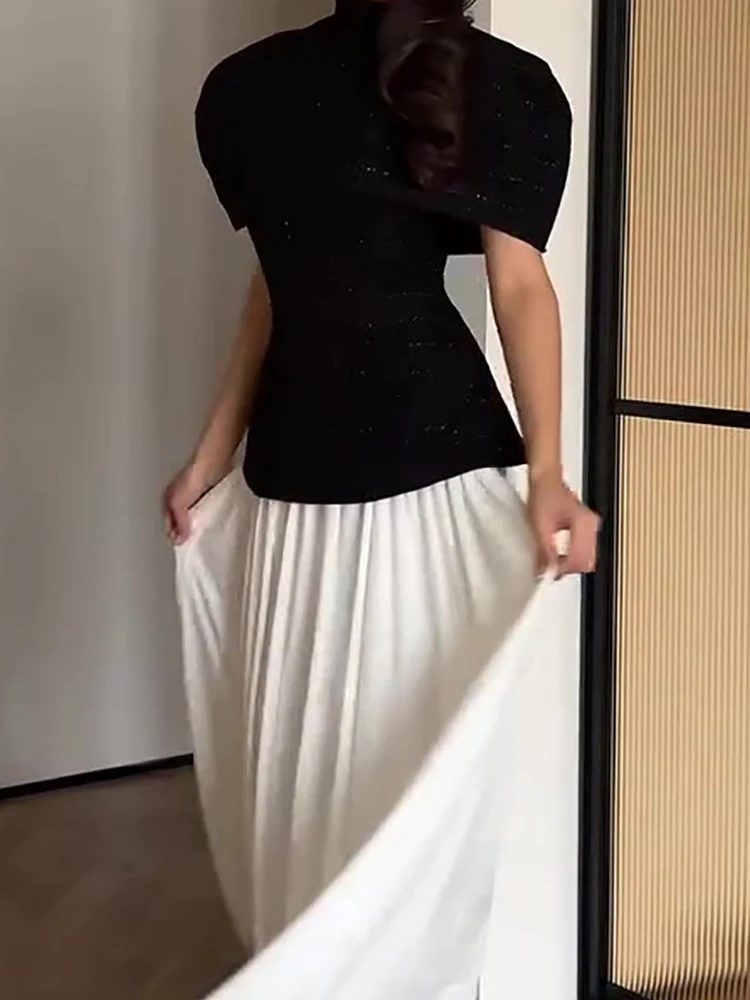 Spring Summer Temperament Casual Suit Elegant Solid Commuting Outfit Lady Standing Collar Short Sleeved Top and Skirt Party Set
Spring Summer Temperament Casual Suit Elegant Solid Commuting Outfit Lady Standing Collar Short Sleeved Top and Skirt Party Set