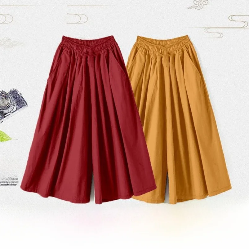 Elastic Waist Wide Leg Pants Women's Summer New Loose Seven-Foot Pants plus Size Slimming Casual Pants Skirts
Elastic Waist Wide Leg Pants Women's Summer New Loose Seven-Foot Pants plus Size Slimming Casual Pants Skirts