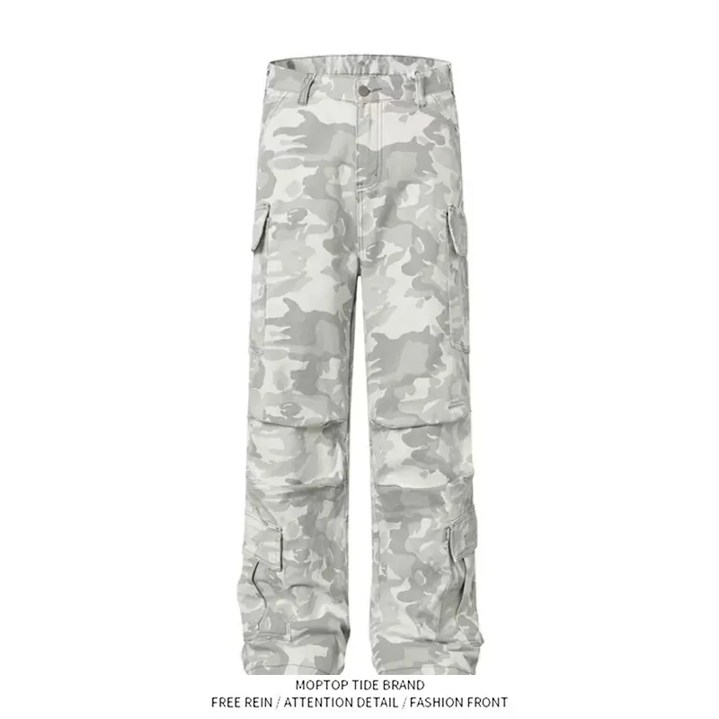 American Retro Camouflage Workwear Casual Pants Men's Loose Slimming Drapey Wide Leg Straight Cut Trousers for Men And Women
American Retro Camouflage Workwear Casual Pants Men's Loose Slimming Drapey Wide Leg Straight Cut Trousers for Men And Women