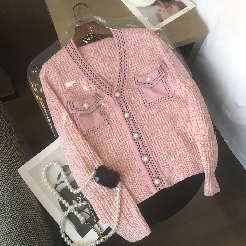 New Autumn Women Hit Color V-Neck Single Breasted Long Sleeve Small Frangrance Wind Sweater Cardigan Coat s418
New Autumn Women Hit Color V-Neck Single Breasted Long Sleeve Small Frangrance Wind Sweater Cardigan Coat s418