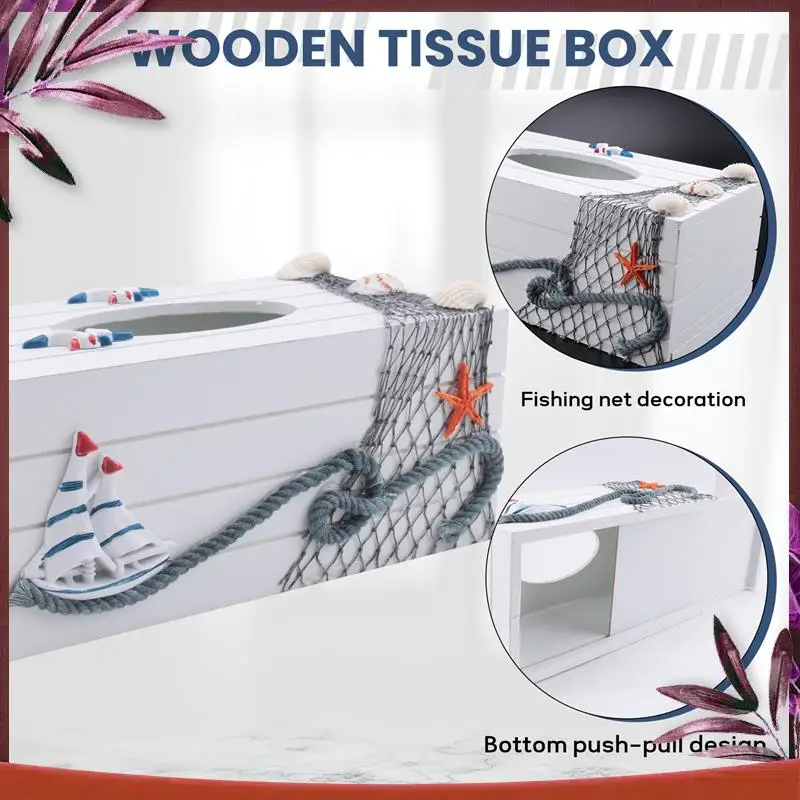 Durable Mediterranean Style Marine Series Tissue Box Cover Paper Towel Box Home Decoration Toilet Paper Holder Wooden Tissue Box
Durable Mediterranean Style Marine Series Tissue Box Cover Paper Towel Box Home Decoration Toilet Paper Holder Wooden Tissue Box
