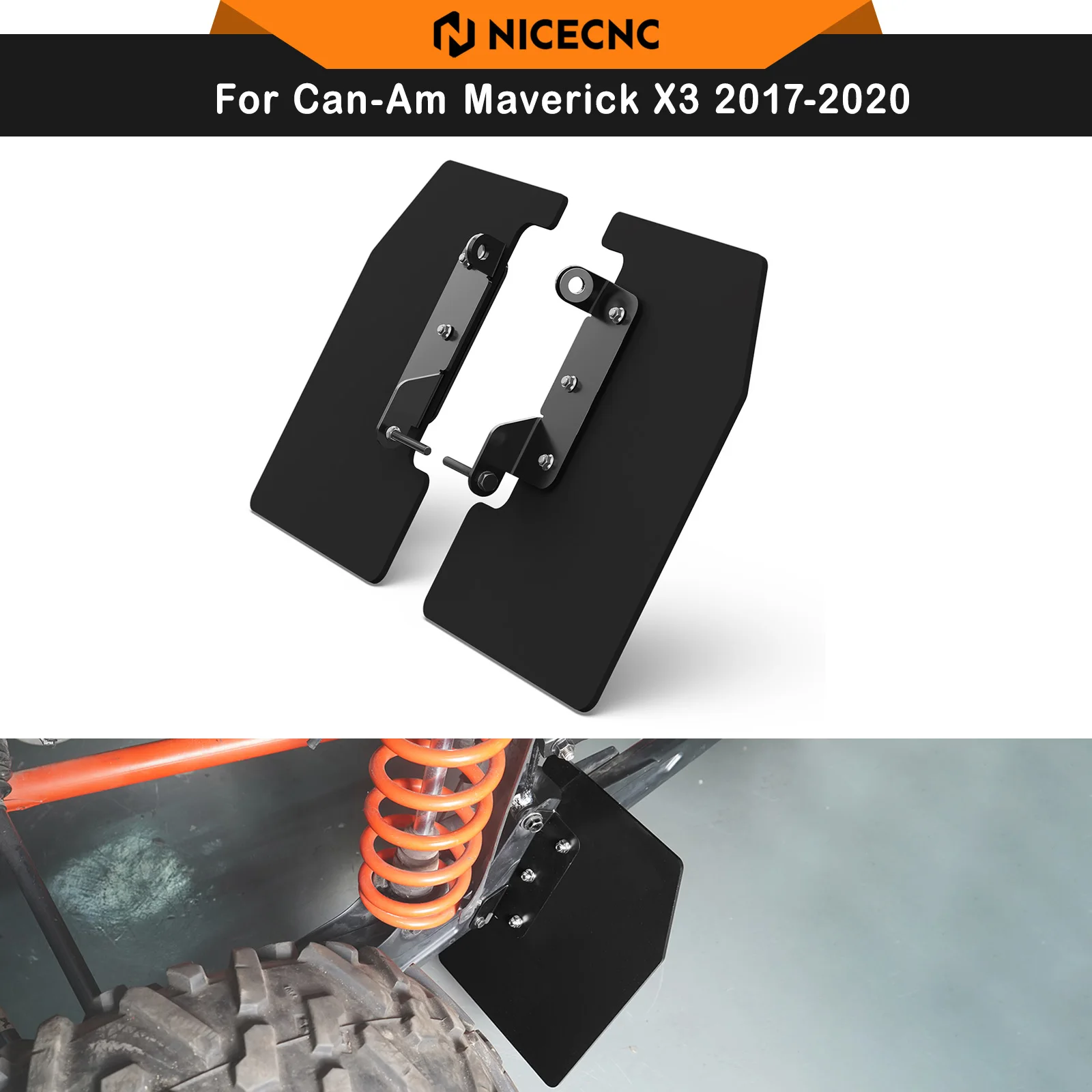 NICECNC for Can-Am Maverick X3 2017-2020 Rear Wheel Rock Deflector Kit for Can Am X3 4x4 XDS XRS RS DS Turbo DPS UTV Accessories
NICECNC for Can-Am Maverick X3 2017-2020 Rear Wheel Rock Deflector Kit for Can Am X3 4x4 XDS XRS RS DS Turbo DPS UTV Accessories