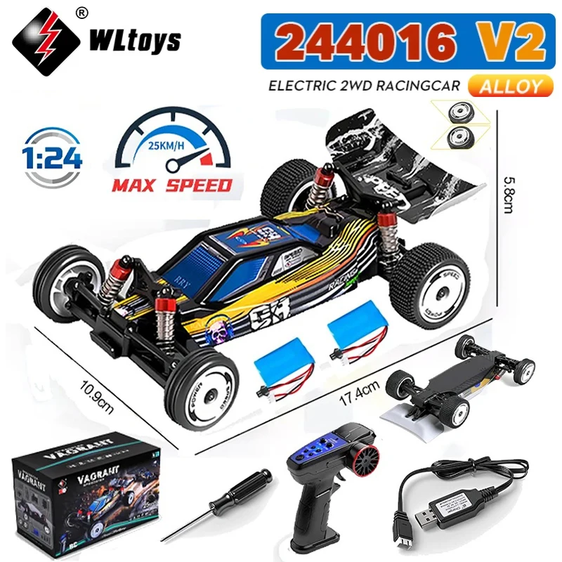 zWLtoys 244016 High-Speed Car, Proportional 1:24, High-Quality Remote-Controlled RC Car, Two-Wheel Drive, Toy and Racing
zWLtoys 244016 High-Speed Car, Proportional 1:24, High-Quality Remote-Controlled RC Car, Two-Wheel Drive, Toy and Racing