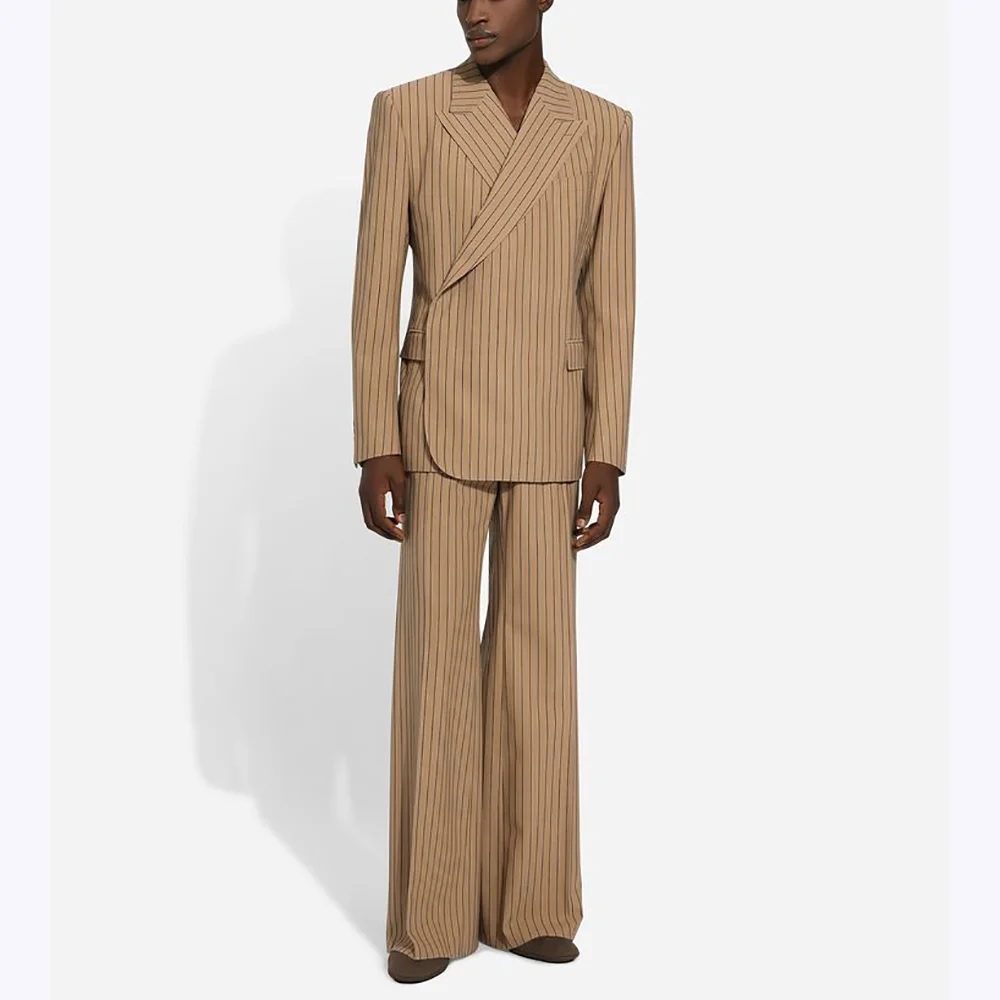 Casual Men Suits Fashion Striped Single Button Incline Man Set Two Piece Loose Fit Peak Lapel High Street Daily Office Suit Male
Casual Men Suits Fashion Striped Single Button Incline Man Set Two Piece Loose Fit Peak Lapel High Street Daily Office Suit Male