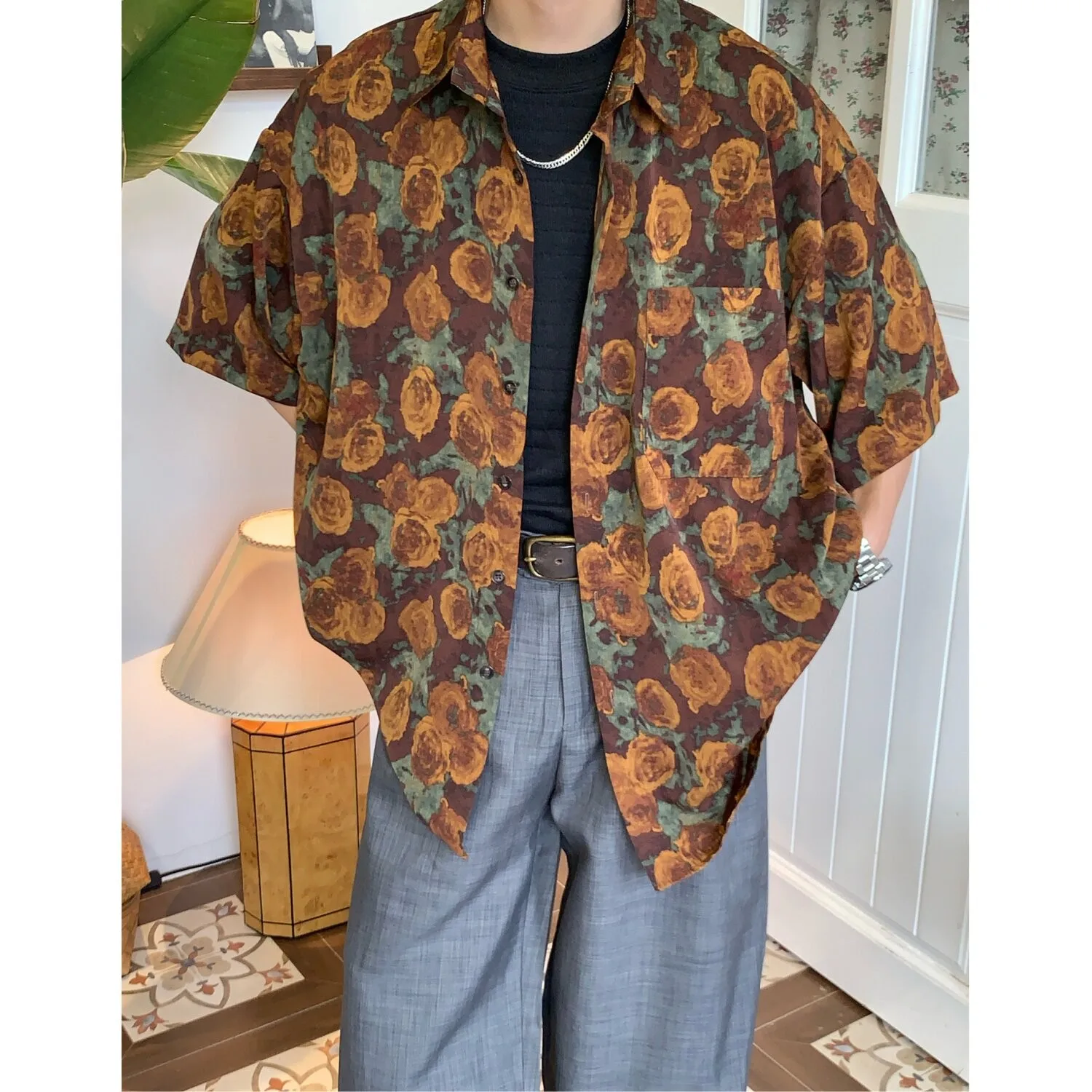 Large Size Ice Silk Short Sleeve Shirt Men's Summer Cool Quick Dry Loose Fit Floral Print Button up Casual Shirt
Large Size Ice Silk Short Sleeve Shirt Men's Summer Cool Quick Dry Loose Fit Floral Print Button up Casual Shirt